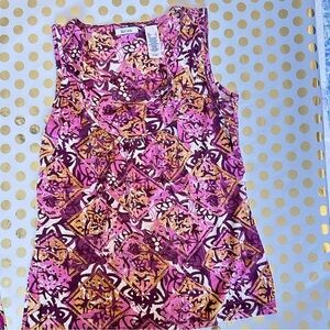Liz & Co. Pink and Purple Sleeveless Tank Top